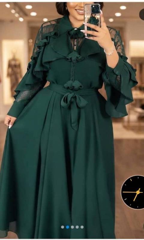 Robe mousseline polyester avec doublure