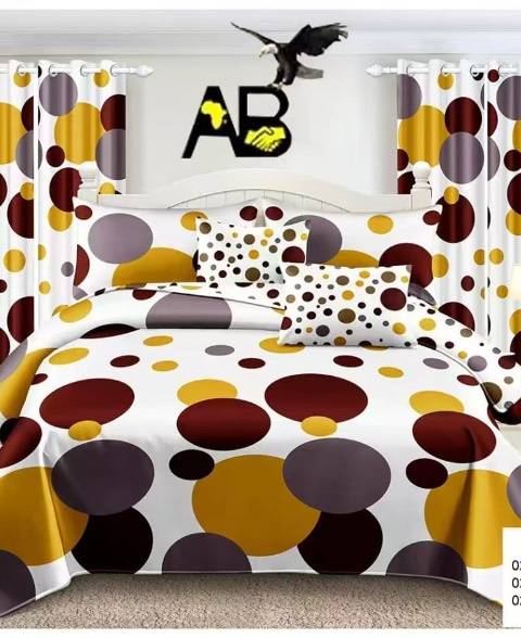 Draps 100/100 coton , bien lourds avec rideaux, pour lit de deux places et lit de trois places